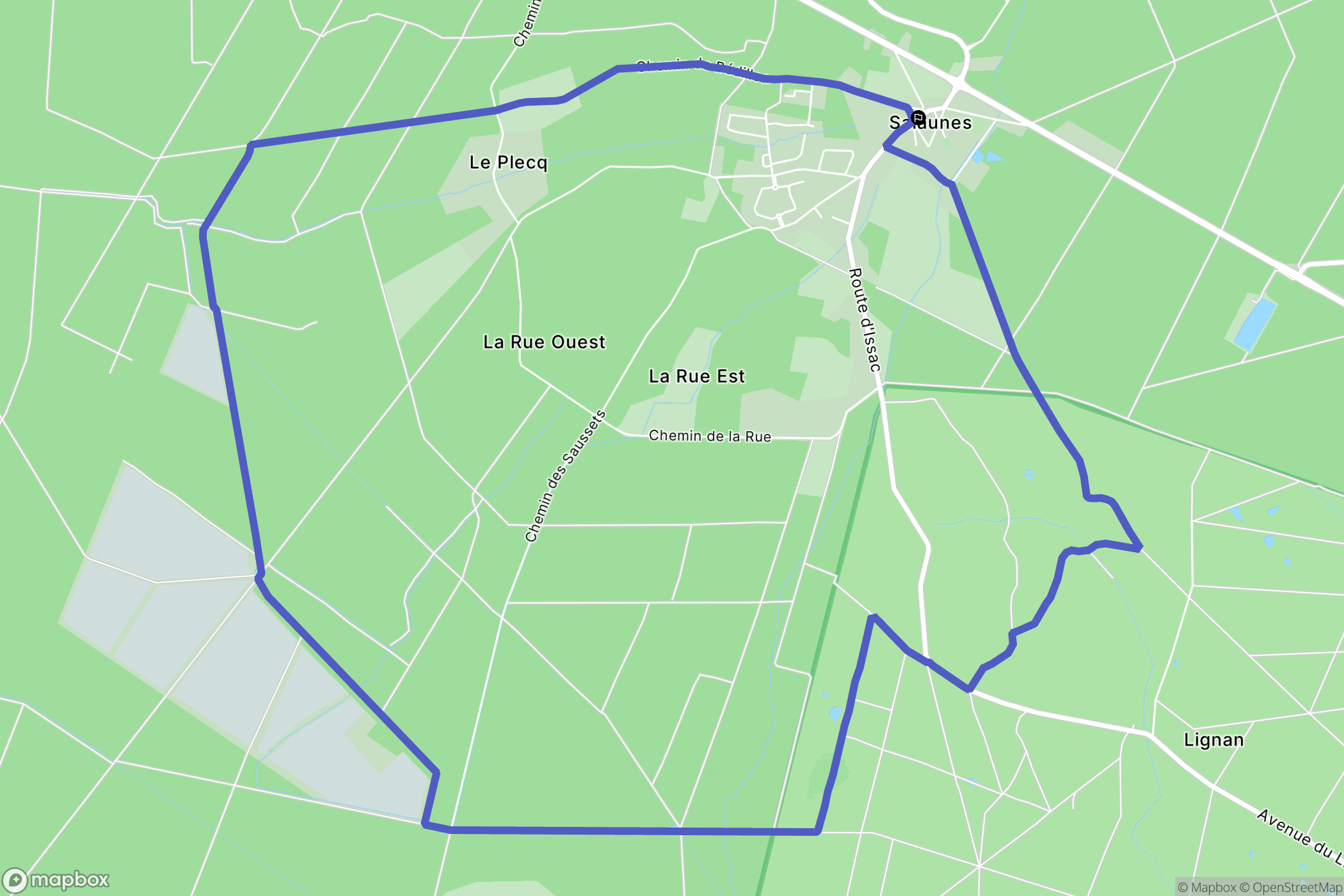 Salaunes : carte du parcours de randonnée - France