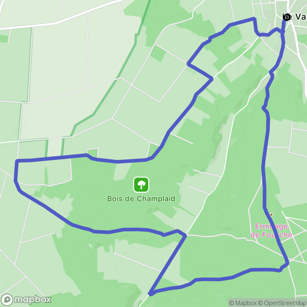 Le Vaudoué : carte du parcours de randonnée - France