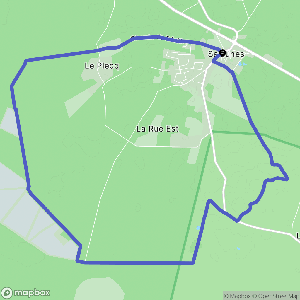 Salaunes : carte du parcours de randonnée - France