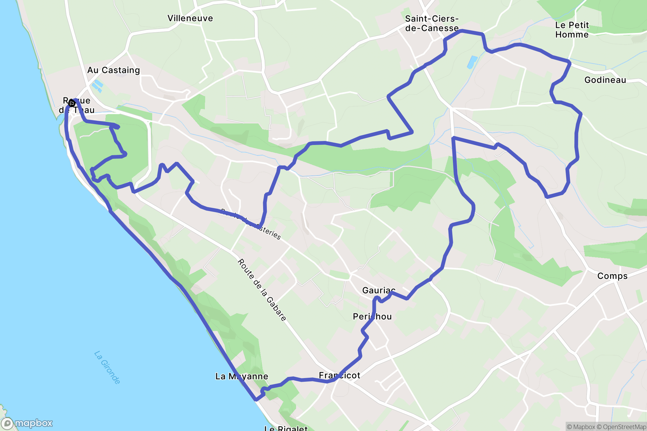 Villeneuve : carte du parcours de randonnée - France