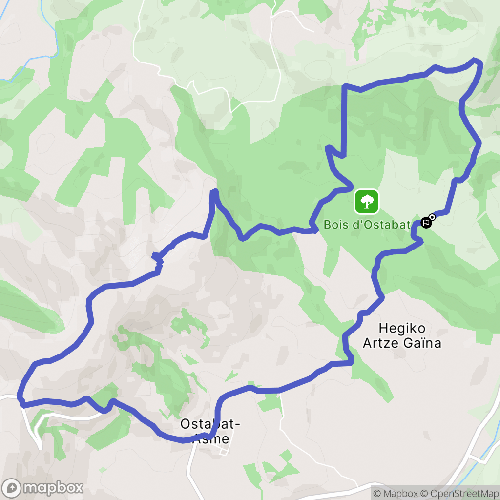 Ostabat-Asme : carte du parcours de randonnée - France