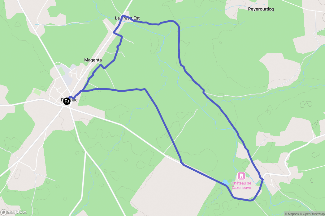 Préchac : carte du parcours de randonnée - France