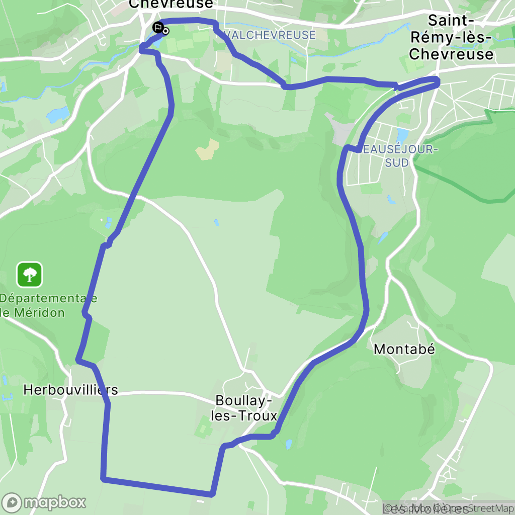 Chevreuse : carte du parcours de randonnée - France