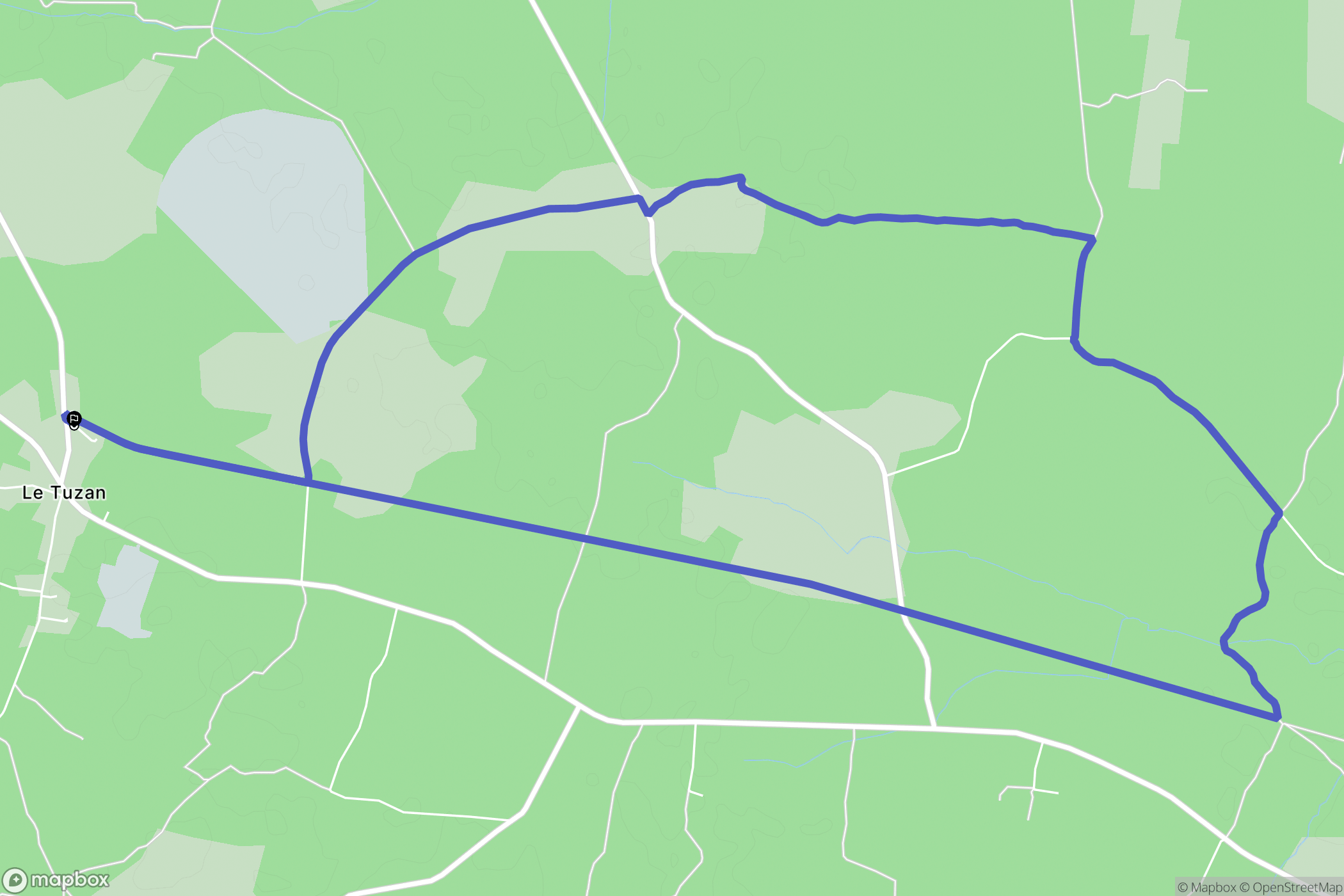 Le Tuzan : carte du parcours de randonnée - France