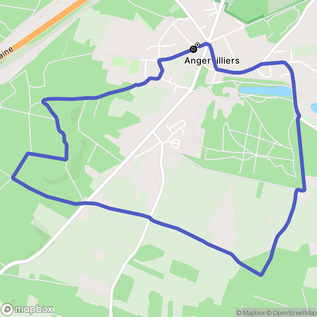 Angervilliers : carte du parcours de randonnée - France