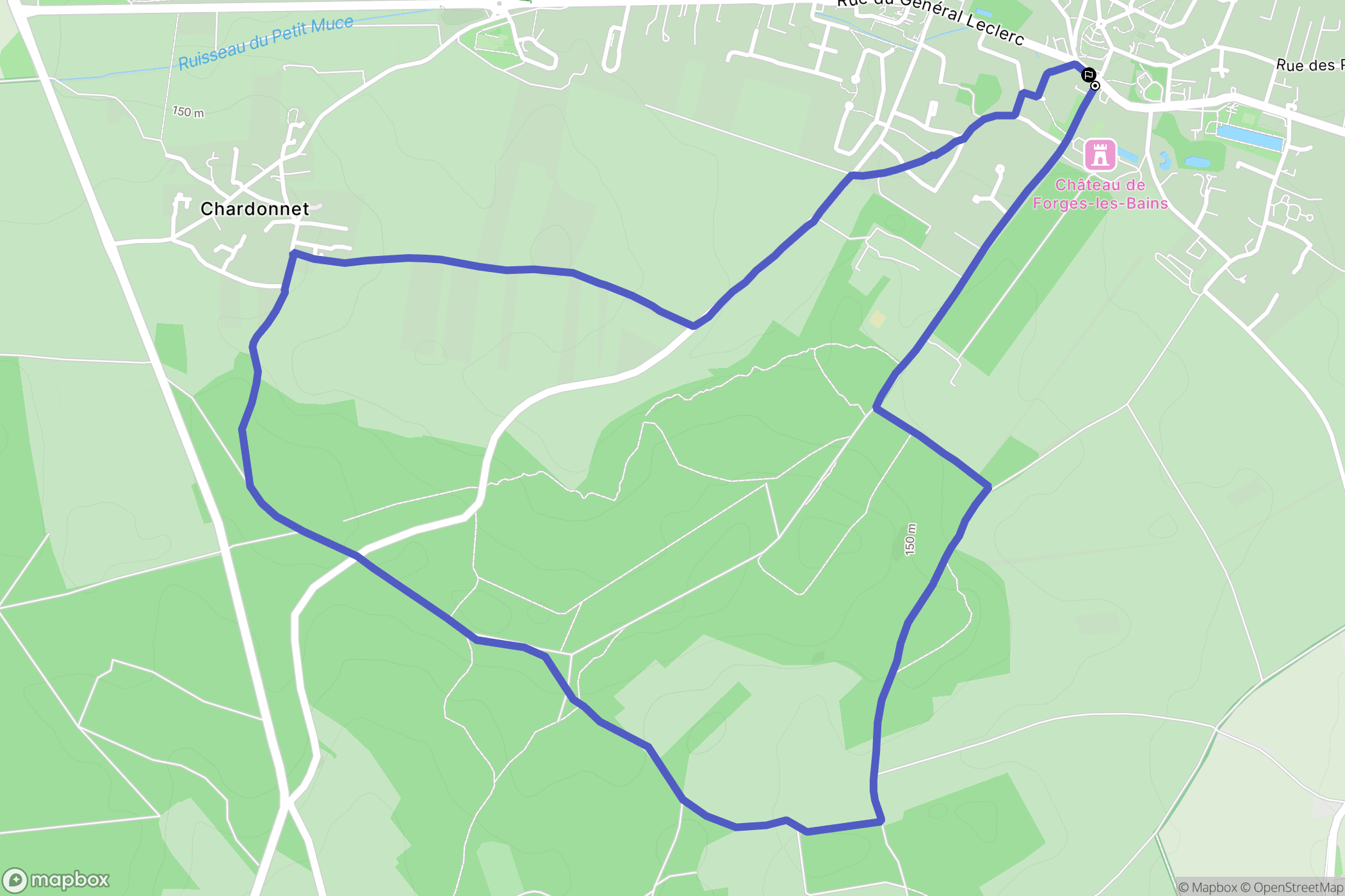 Forges-les-Bains : carte du parcours de randonnée - France