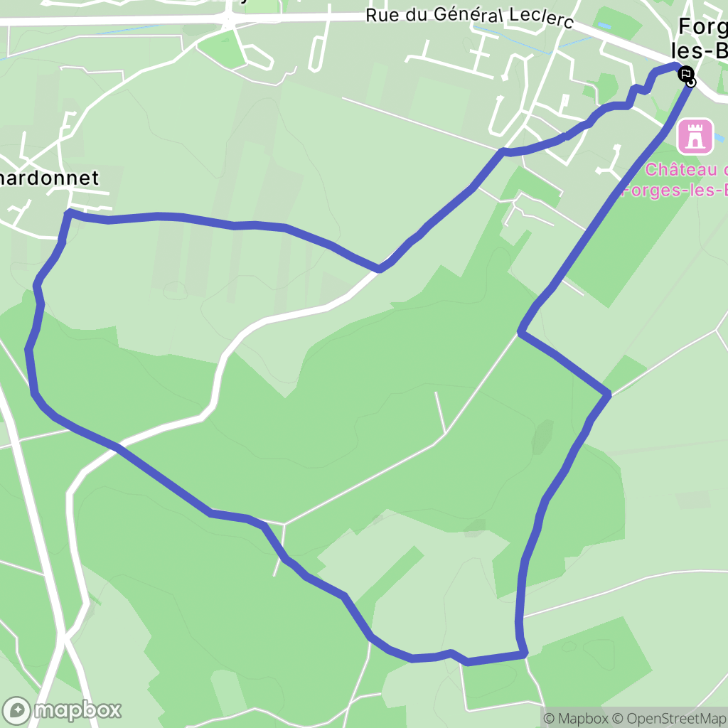 Forges-les-Bains : carte du parcours de randonnée - France