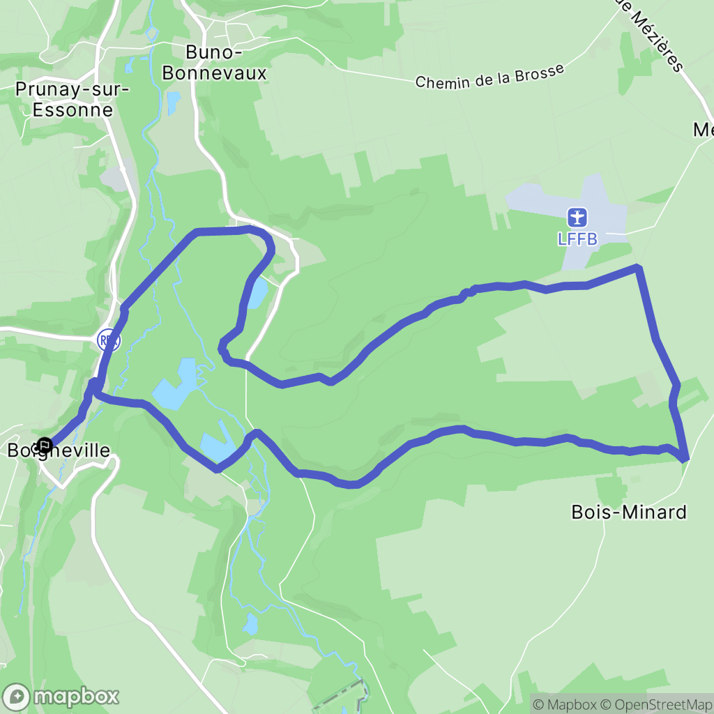 Boigneville : carte du parcours de randonnée - France