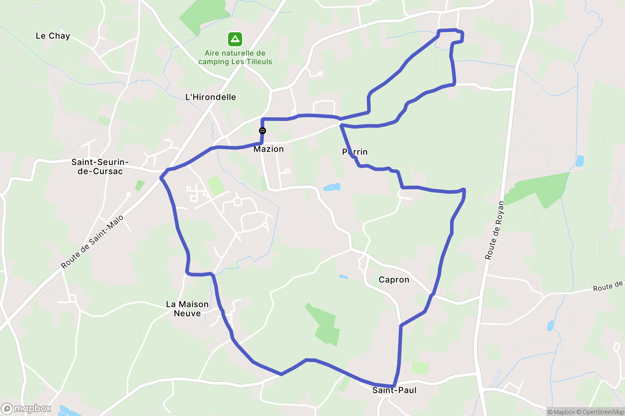 Mazion : carte du parcours de randonnée - France