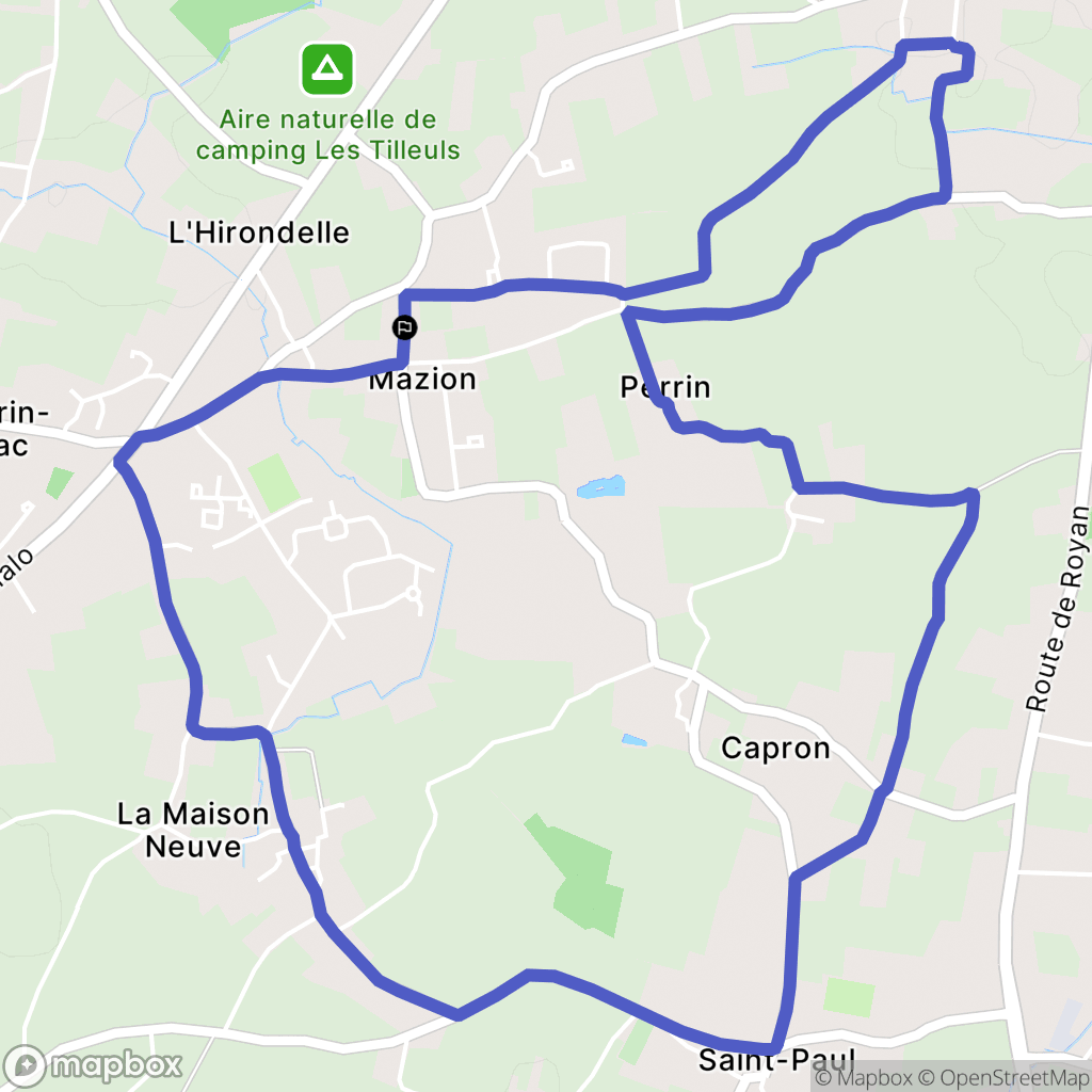 Mazion : carte du parcours de randonnée - France