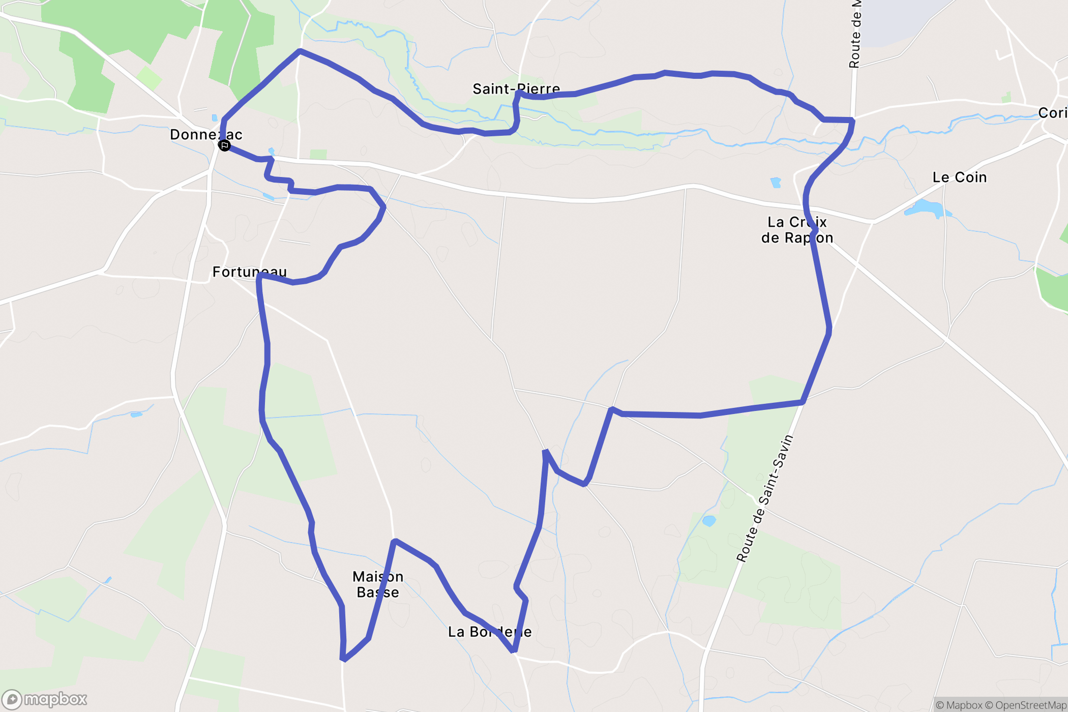 Donnezac : carte du parcours de randonnée - France