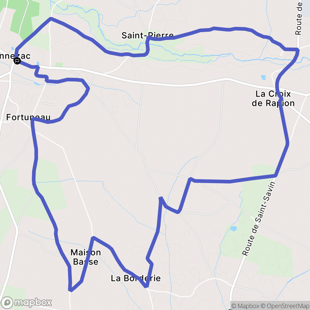 Donnezac : carte du parcours de randonnée - France