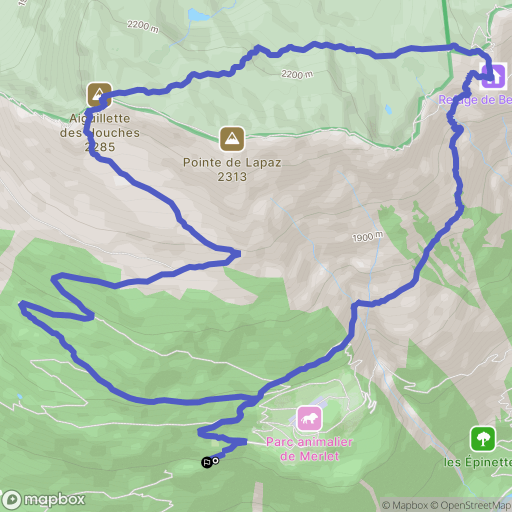 Les Houches : carte du parcours de randonnée - France