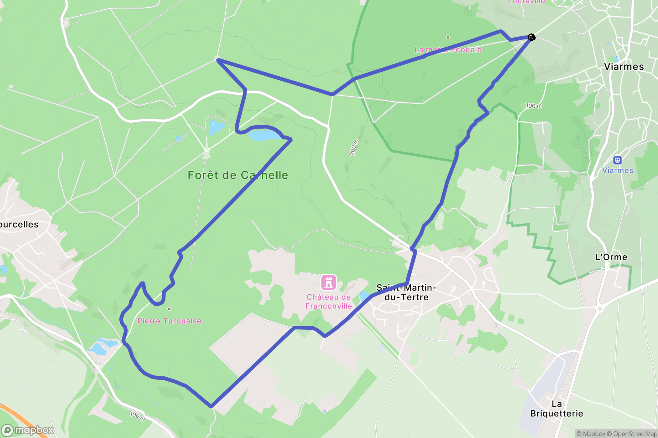 Viarmes : carte du parcours de randonnée - France