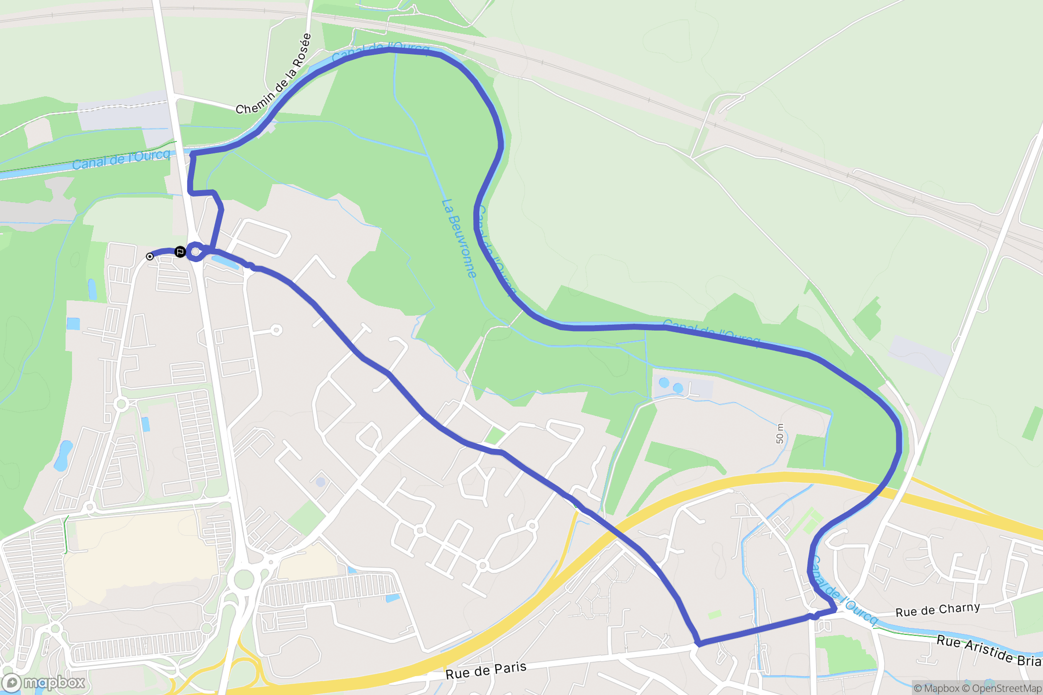 Claye-Souilly : carte du parcours de randonnée - France