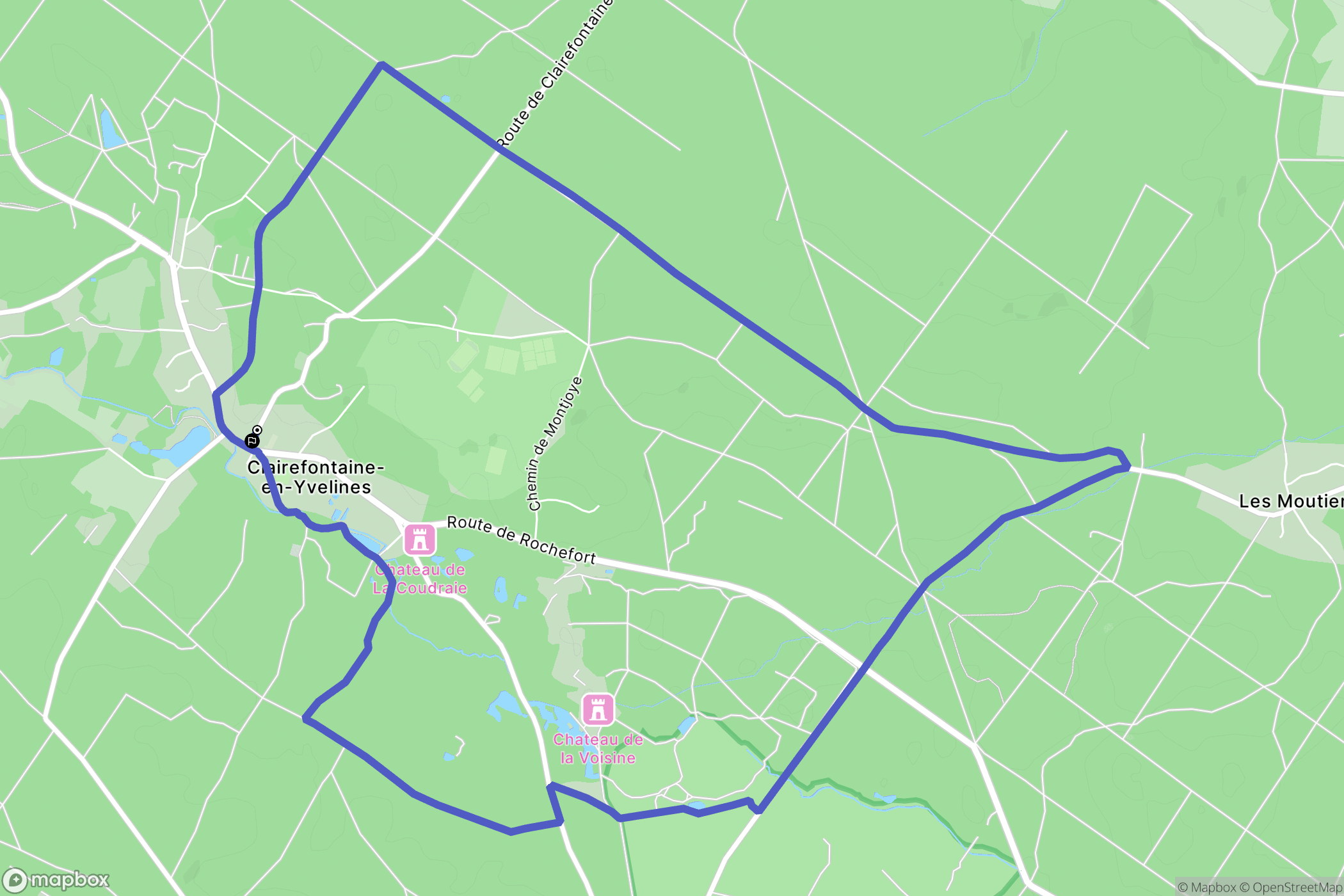 Clairefontaine-en-Yvelines : carte du parcours de randonnée - France