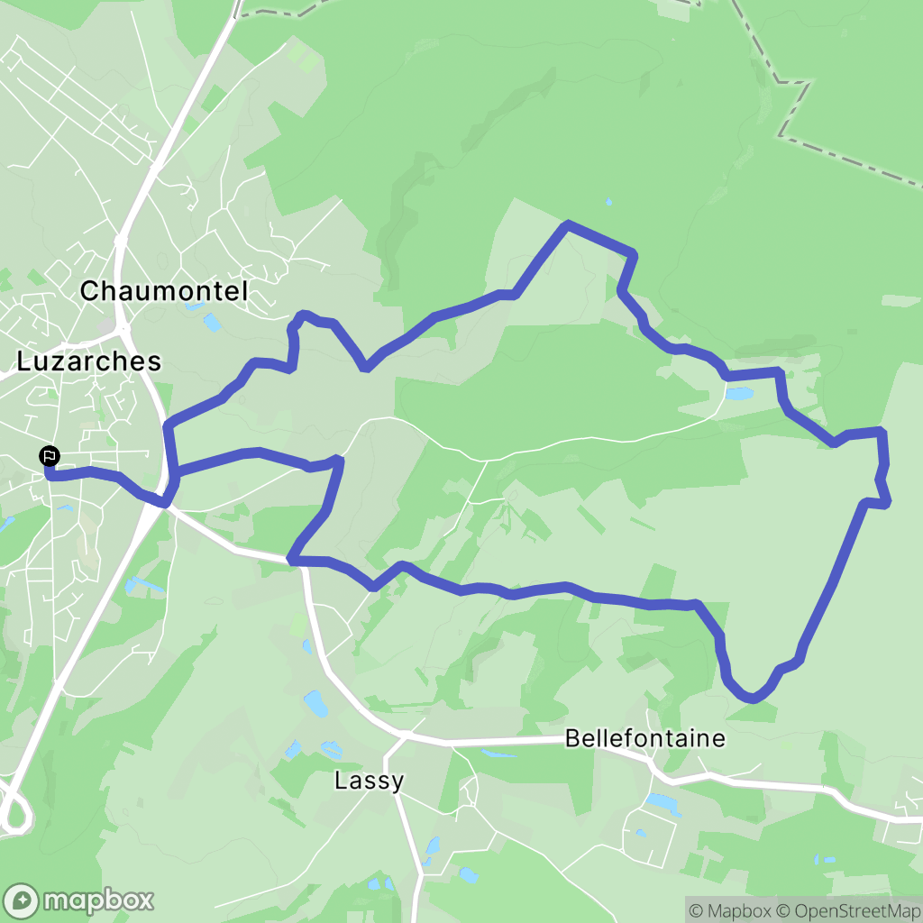 Luzarches : carte du parcours de randonnée - France