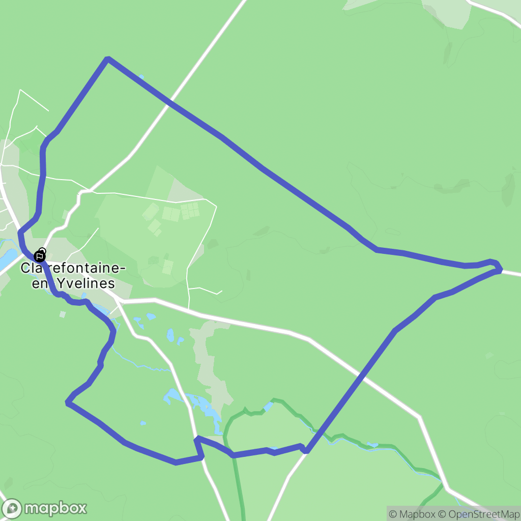 Clairefontaine-en-Yvelines : carte du parcours de randonnée - France