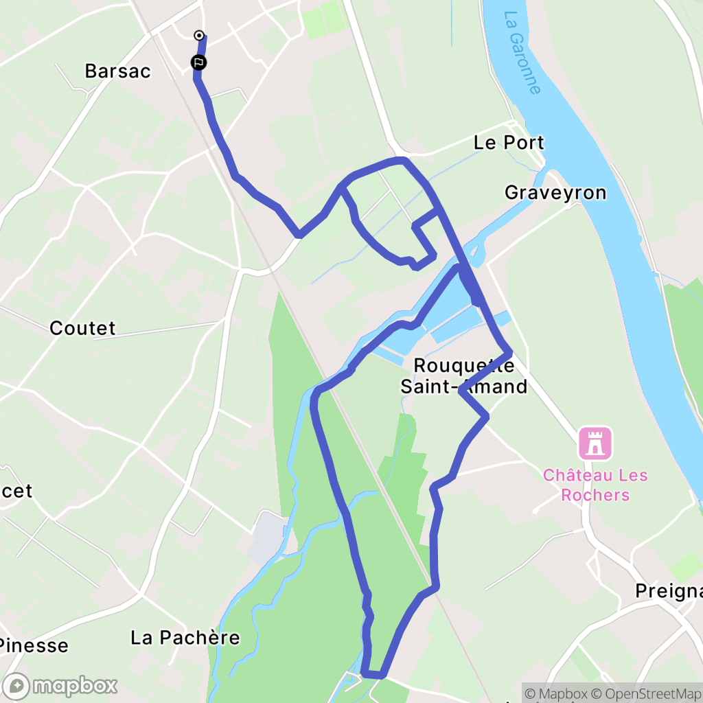 Barsac : carte du parcours de randonnée - France