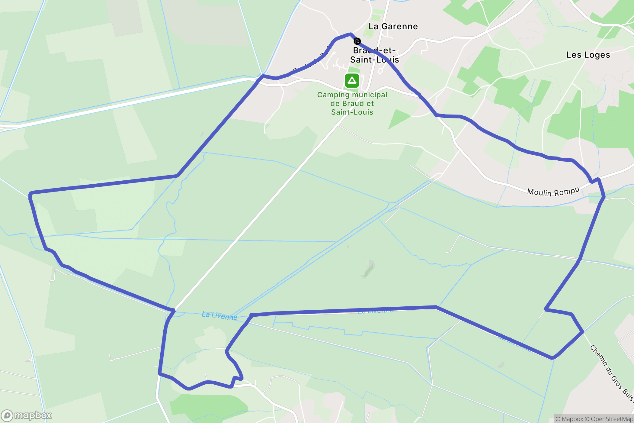 Braud-et-Saint-Louis : carte du parcours de randonnée - France