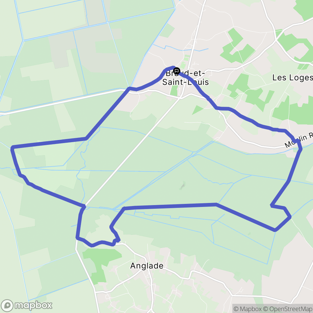 Braud-et-Saint-Louis : carte du parcours de randonnée - France