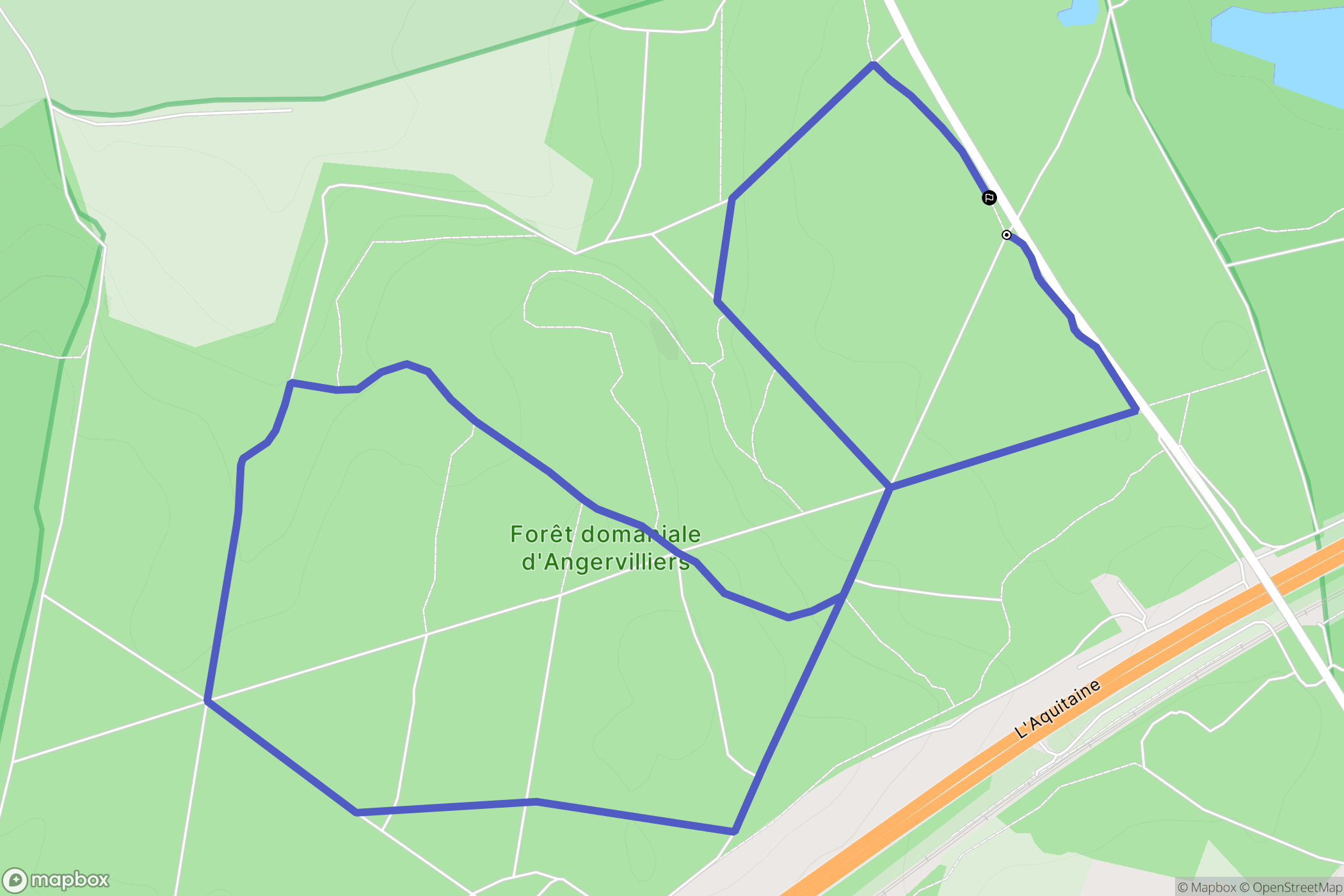 Angervilliers : carte du parcours de randonnée - France