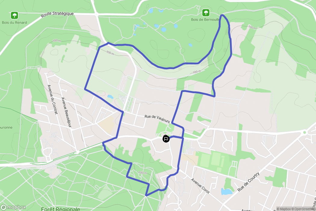Coubron : carte du parcours de randonnée - France