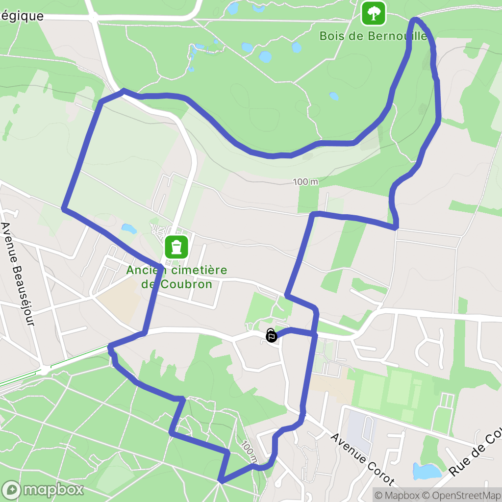 Coubron : carte du parcours de randonnée - France