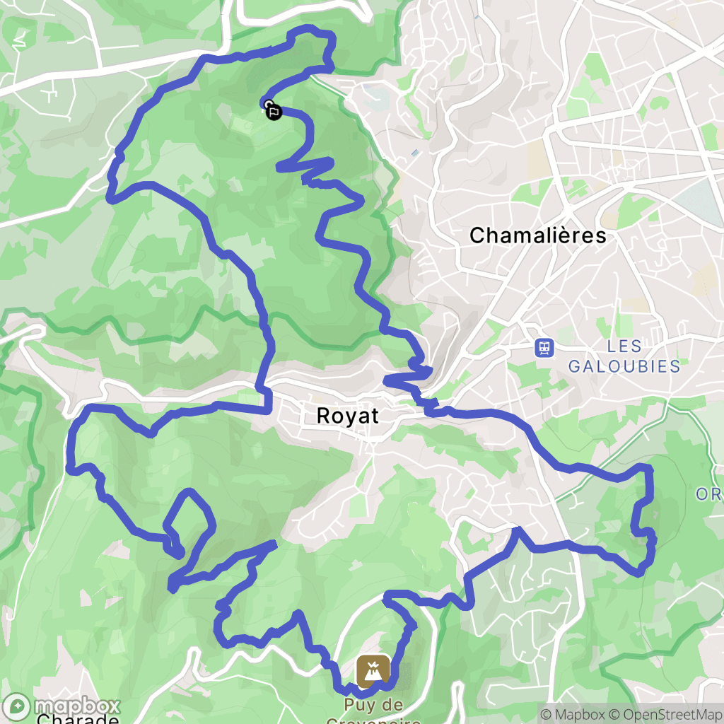 Orcines : carte du parcours de randonnée - France