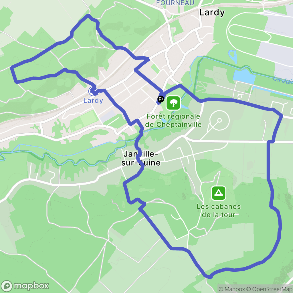 Lardy : carte du parcours de randonnée - France
