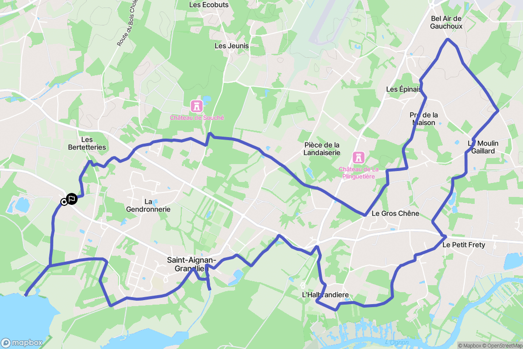 Saint-Aignan-Grandlieu : carte du parcours de randonnée - France