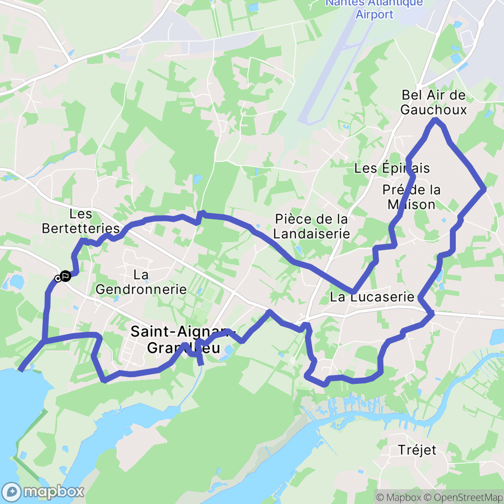 Saint-Aignan-Grandlieu : carte du parcours de randonnée - France