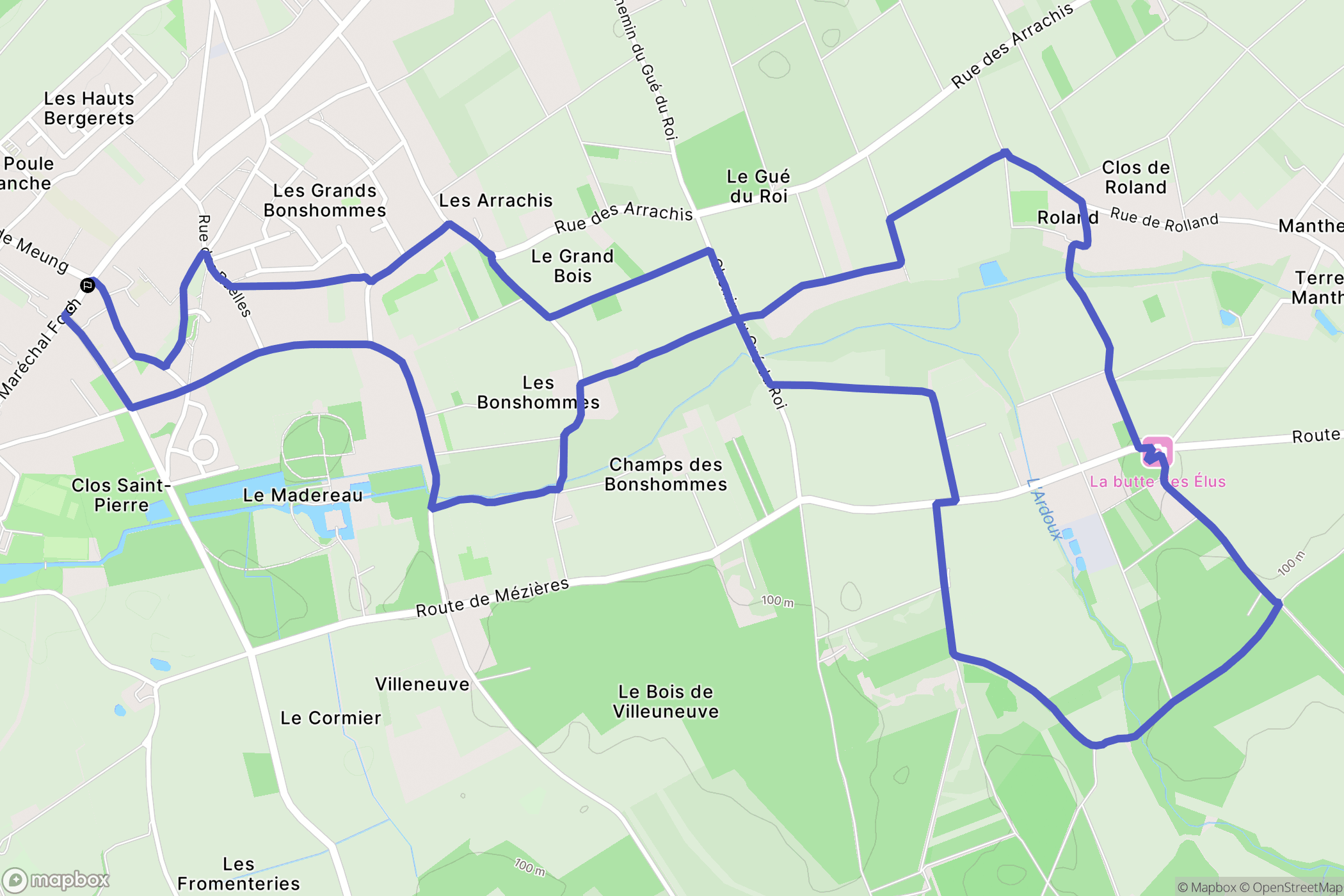 Cléry-Saint-André : carte du parcours de randonnée - France