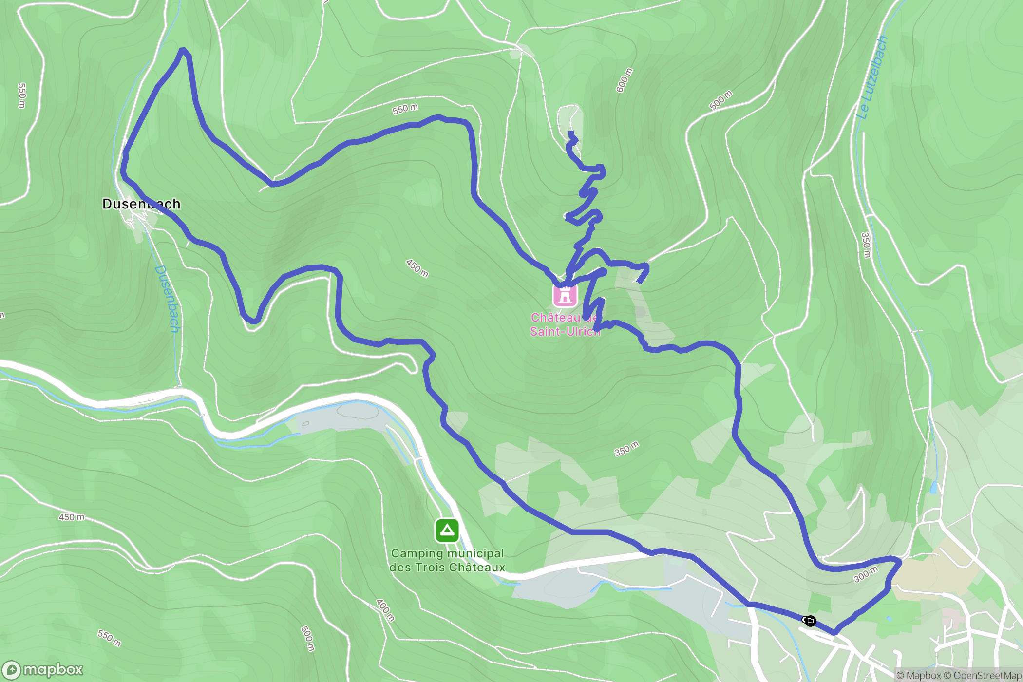 Ribeauvillé : carte du parcours de randonnée - France