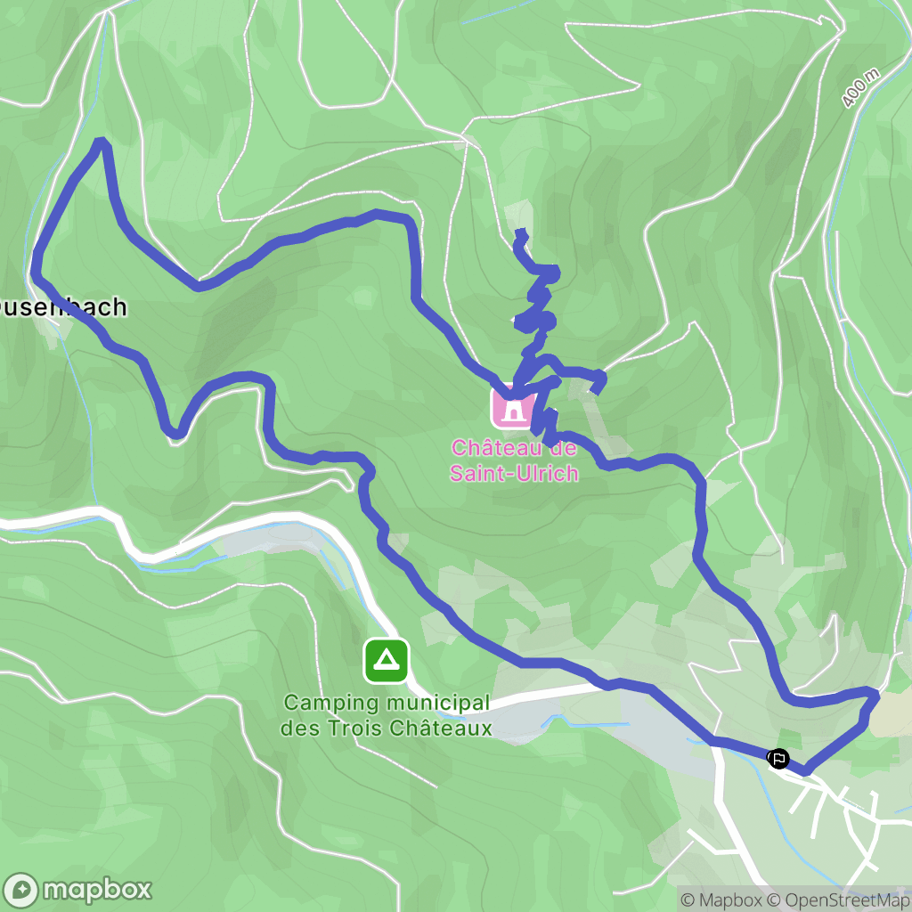 Ribeauvillé : carte du parcours de randonnée - France