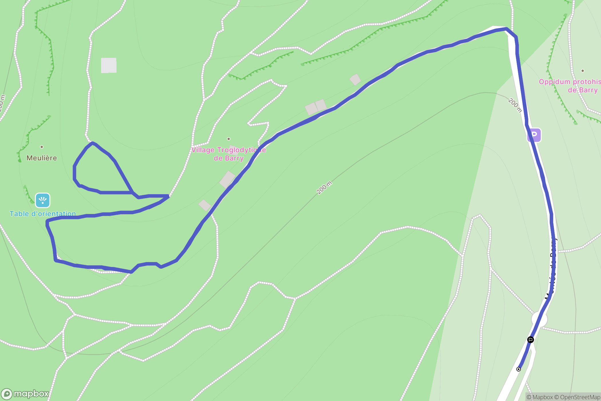 La Planchette : carte du parcours de randonnée - France