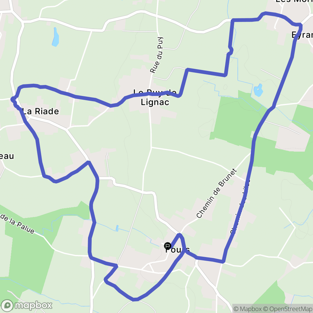 Fours : carte du parcours de randonnée - France