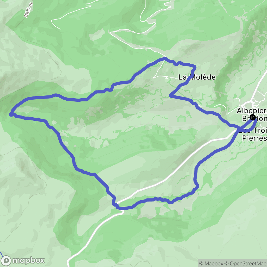 Albepierre-Bredons : carte du parcours de randonnée - France