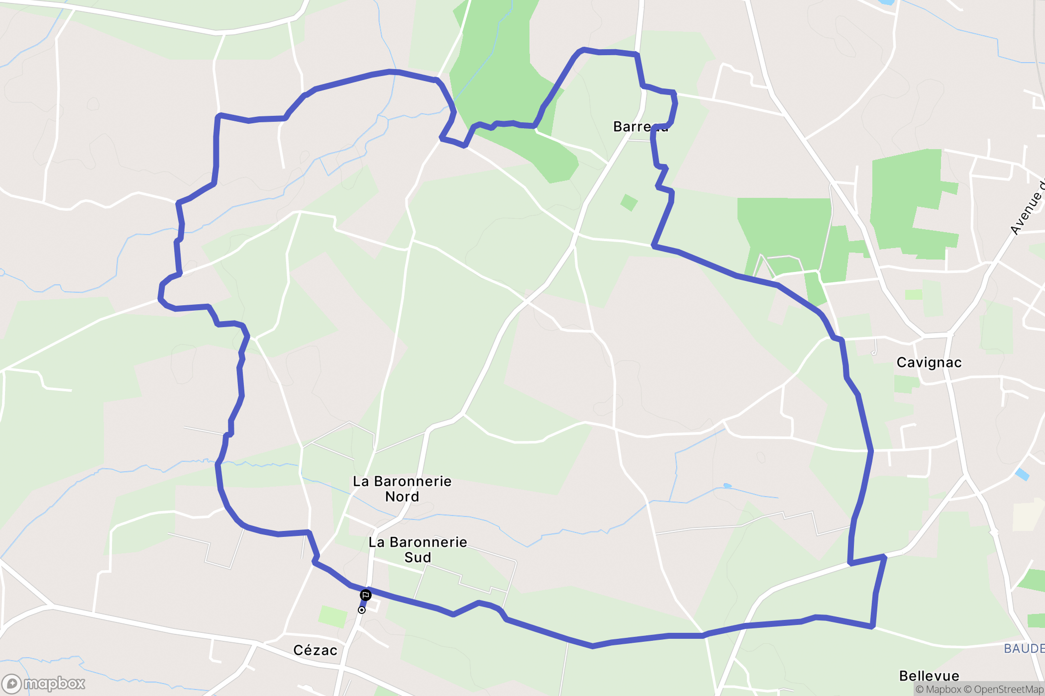 Cézac : carte du parcours de randonnée - France