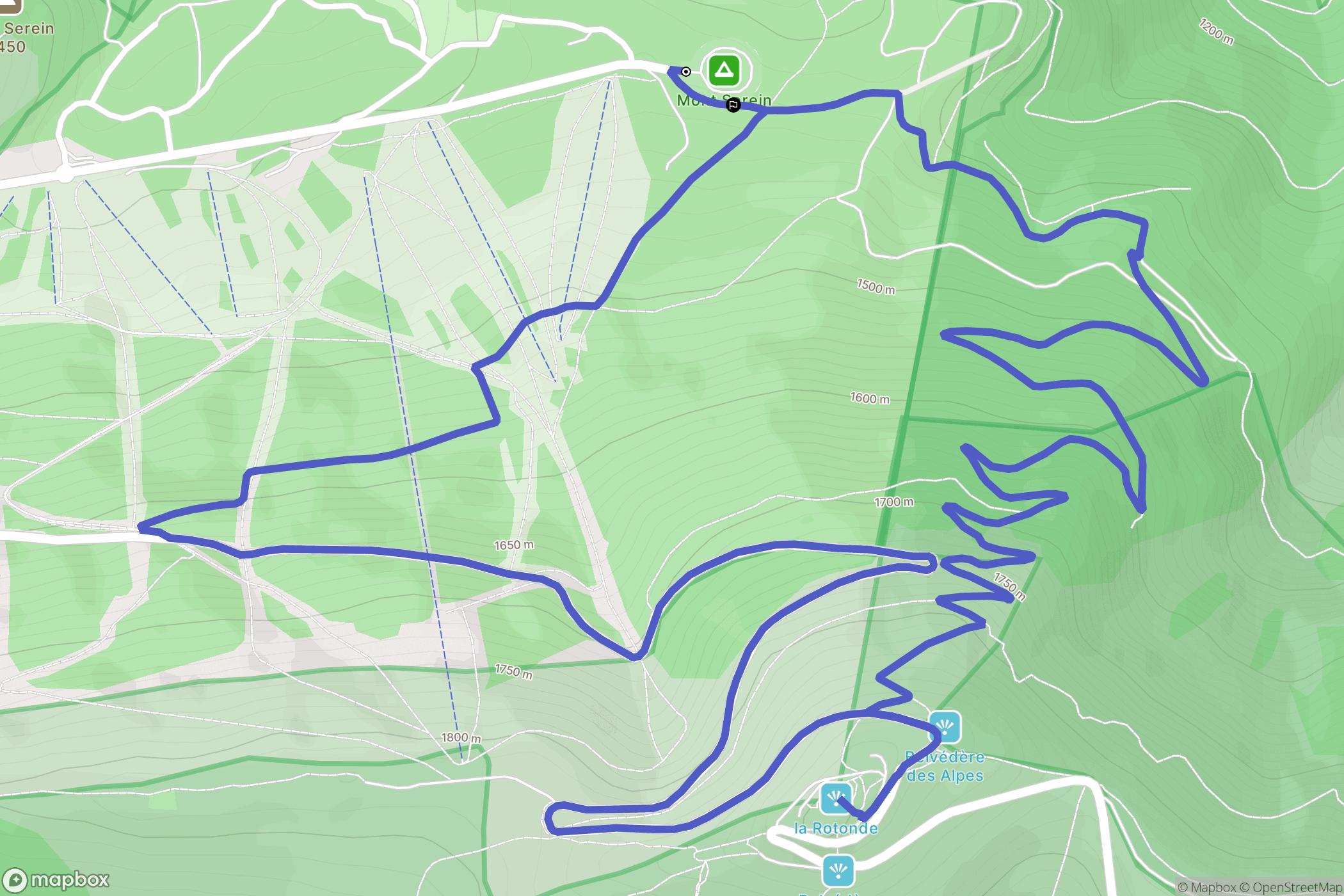 Beaumont-du-Ventoux : carte du parcours de randonnée - France