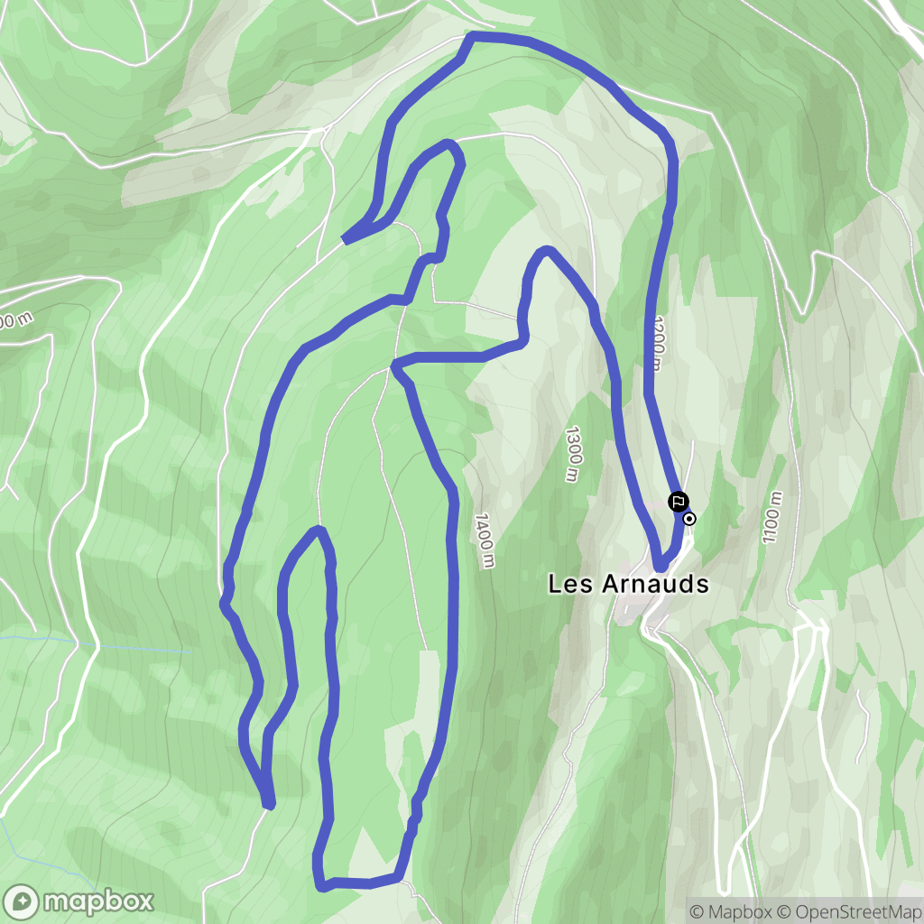 Laffrey, Les Arnauds : carte du parcours de randonnée - France