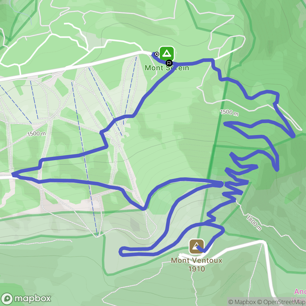 Beaumont-du-Ventoux : carte du parcours de randonnée - France