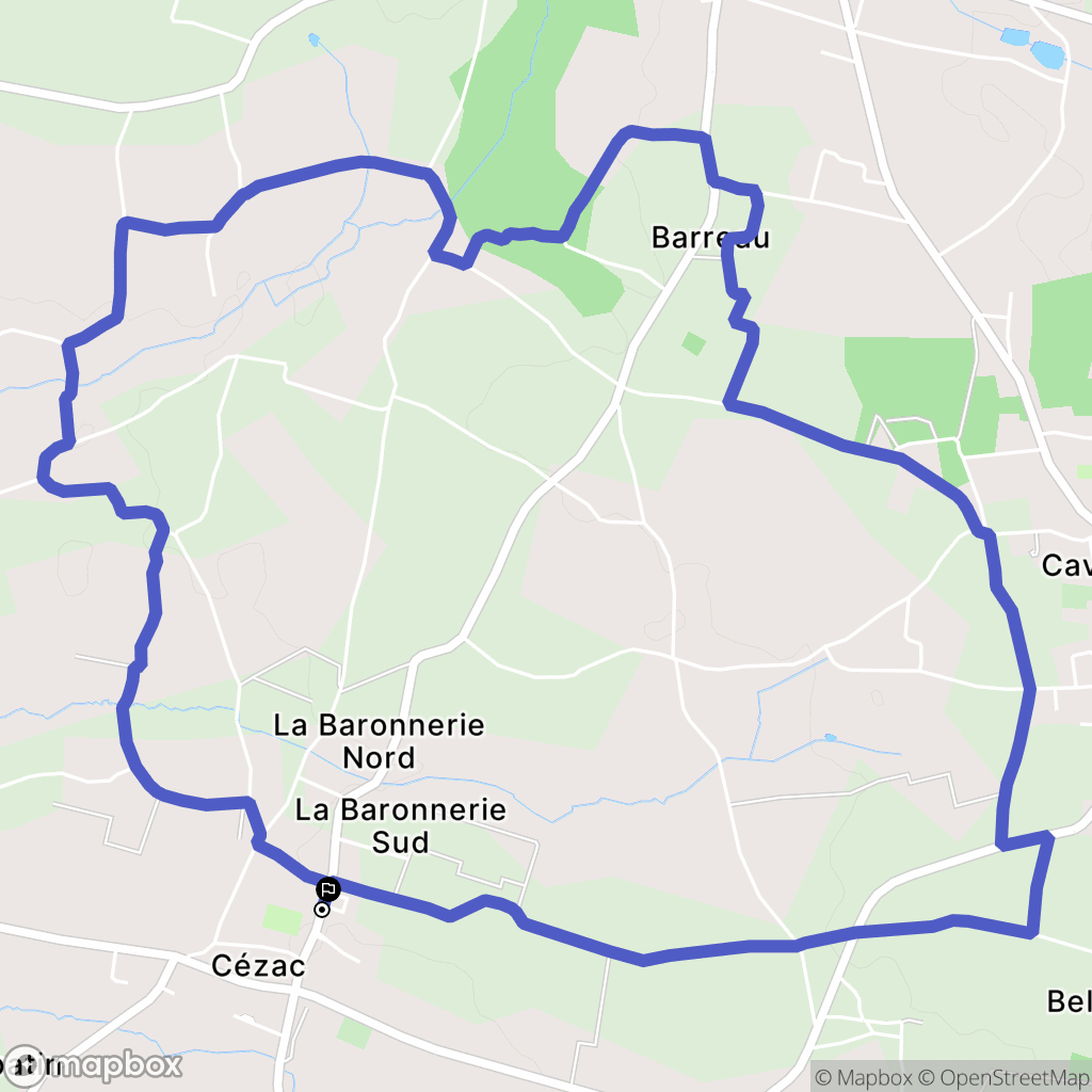 Cézac : carte du parcours de randonnée - France