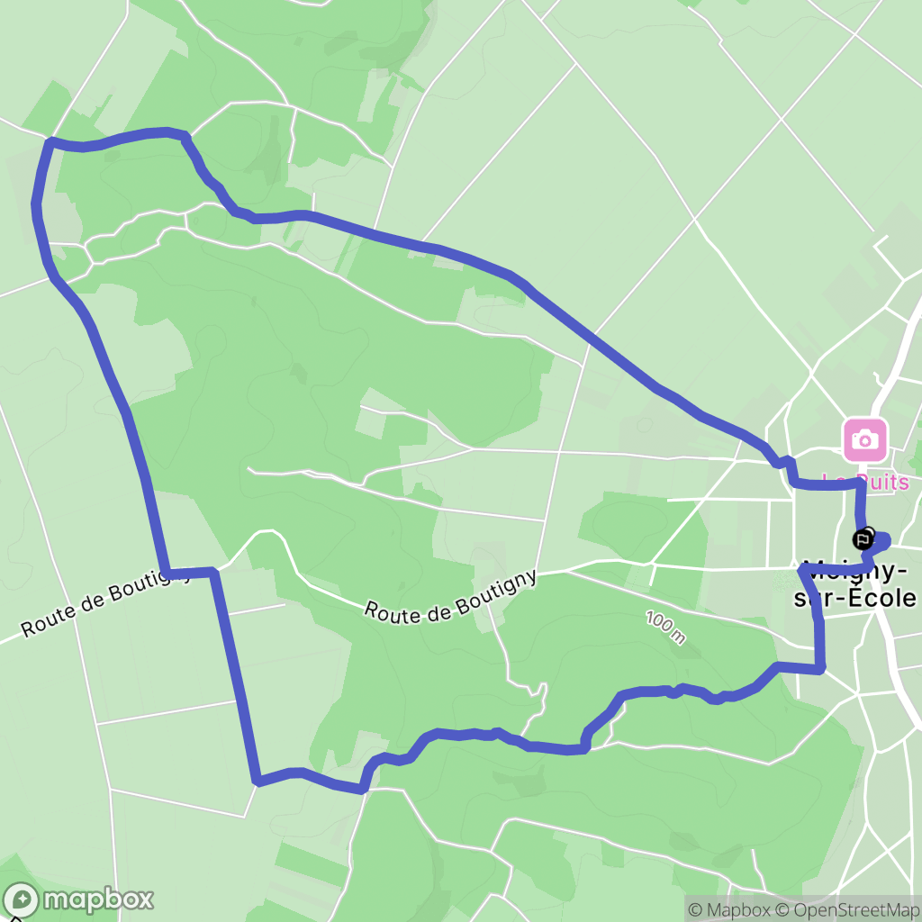 Moigny-sur-École : carte du parcours de randonnée - France