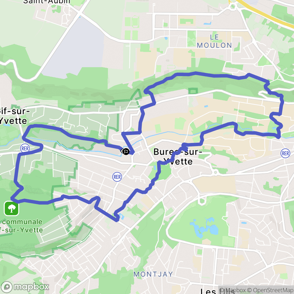 Bures-sur-Yvette : carte du parcours de randonnée - France