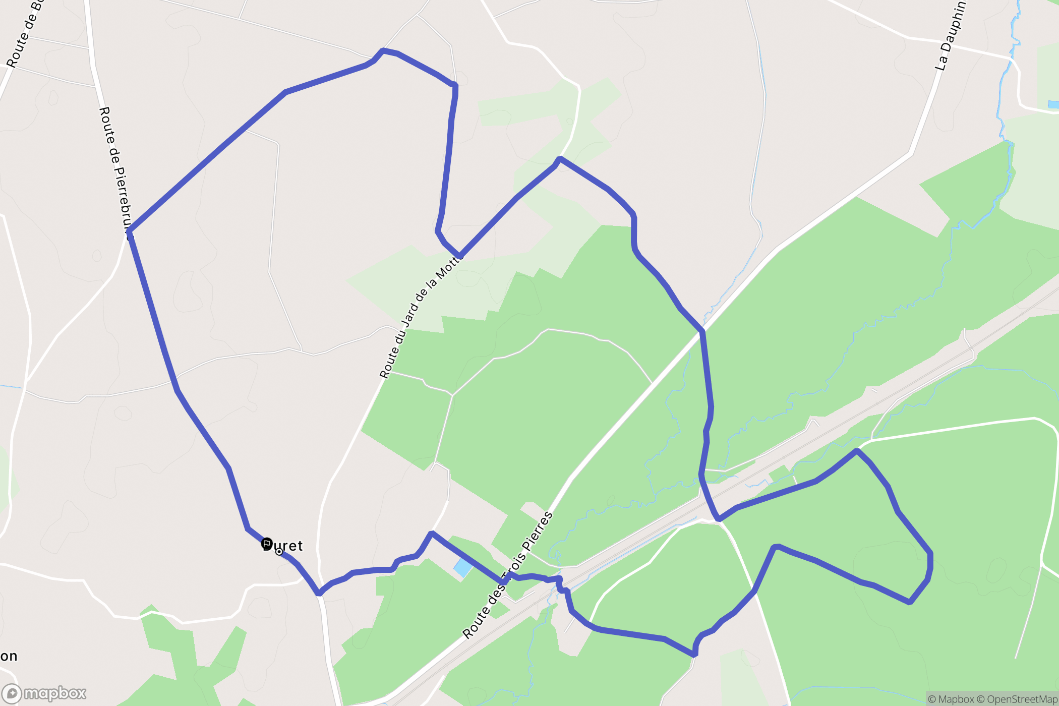 Laruscade : carte du parcours de randonnée - France