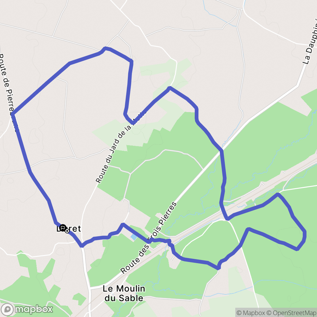 Laruscade : carte du parcours de randonnée - France