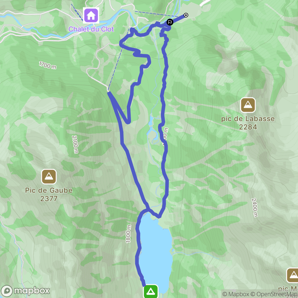 Pont d'Espagne, Cauterets : carte du parcours de randonnée - France