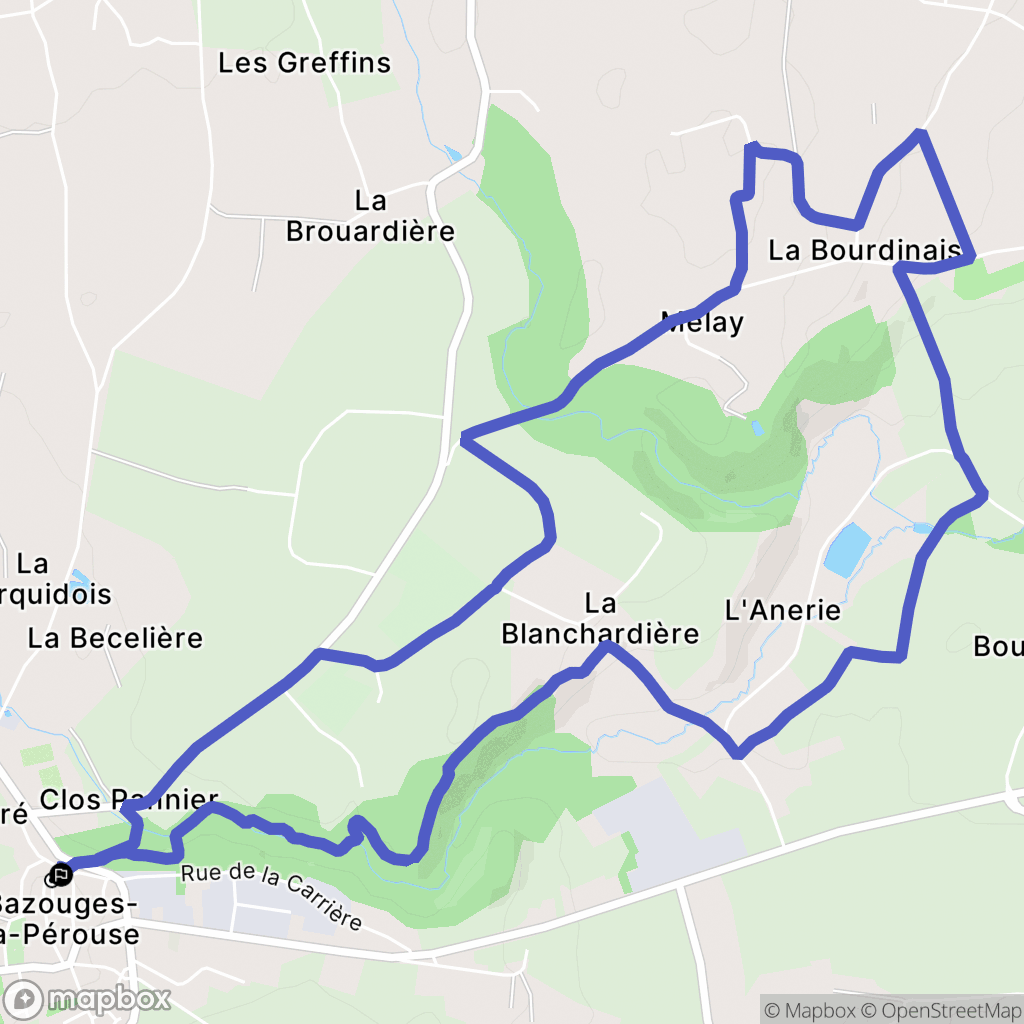 Bazouges-la-Pérouse : carte du parcours de randonnée - France