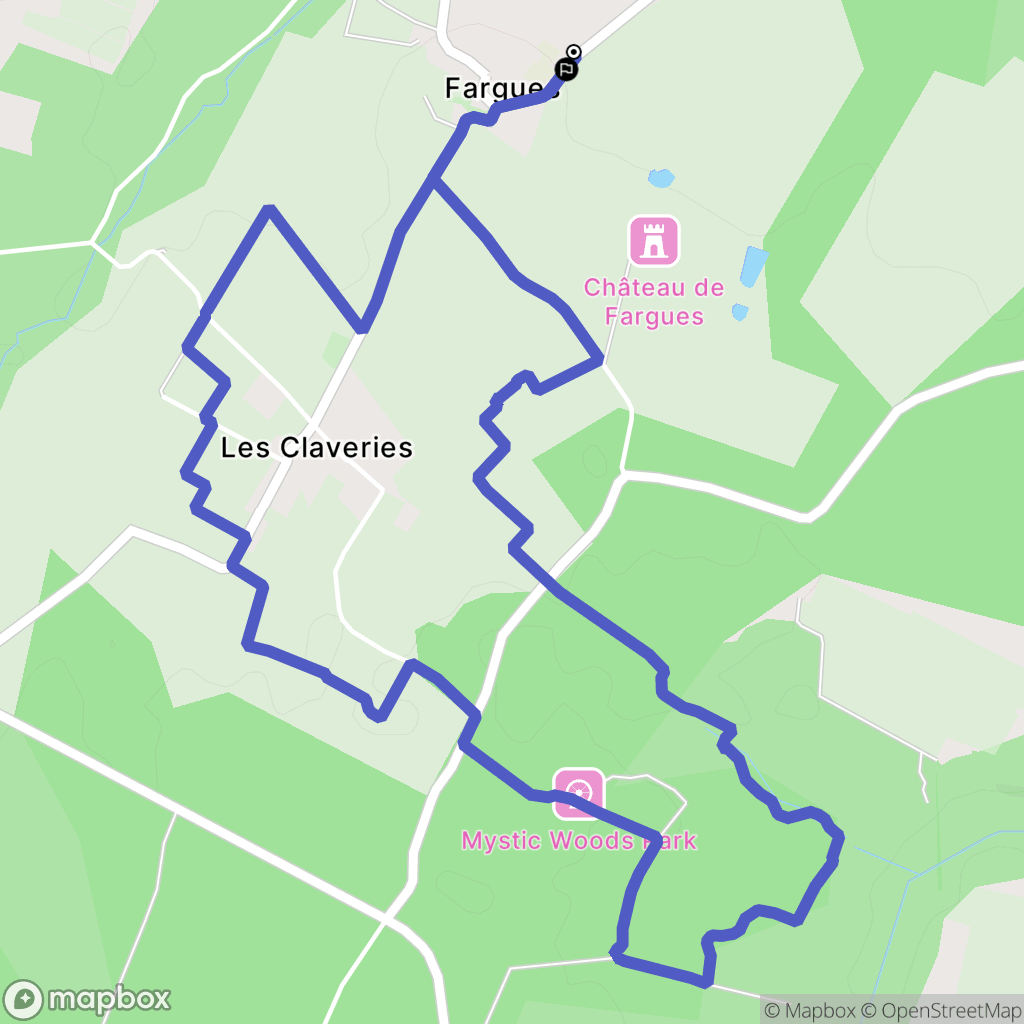 Fargues : carte du parcours de randonnée - France